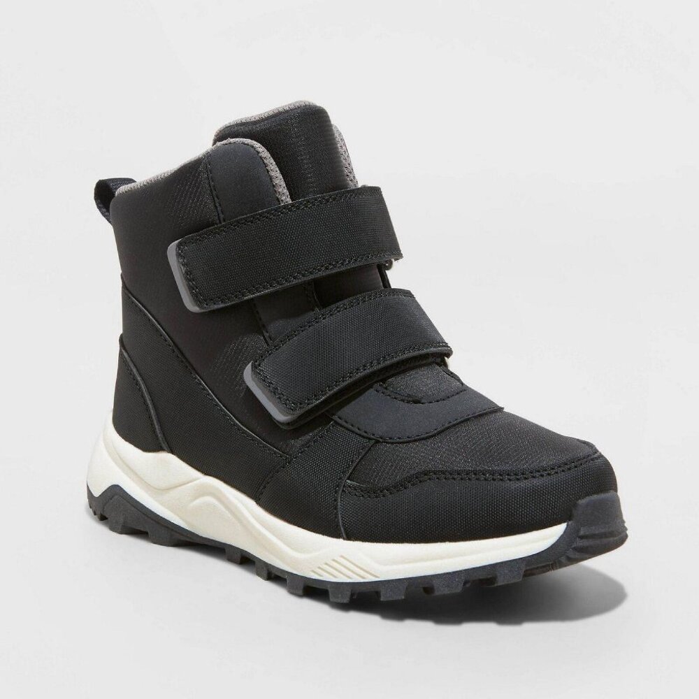 Kids Black High-Top Velcro Sneakers